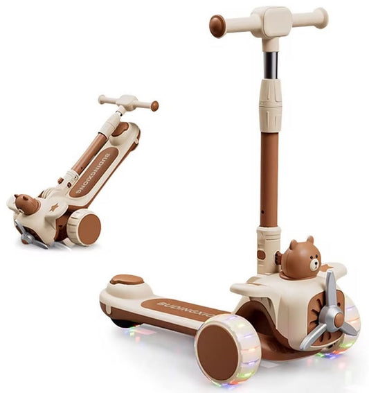 سكوتر ثلاثي العجلات للأطفال مع عجلات LED مضيئة للأطفال الصغار من البنات والأولاد، 3 ارتفاعات قابلة للتعديل، إمالة للتوجيه، سطح عريض للغاية، عجلات مضيئة للأطفال من سن 3 إلى 6 سنوات